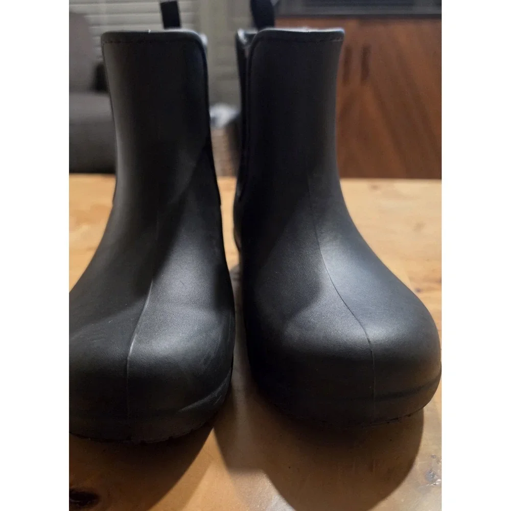 Crocs Freesail Chelsea Rain Boots Women's 6 Black Leopard Waterproof 204630